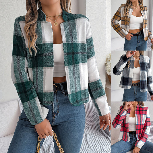 Plaid Long Sleeve Jacket