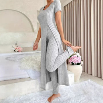 Elegant Ribbed Loungewear Set