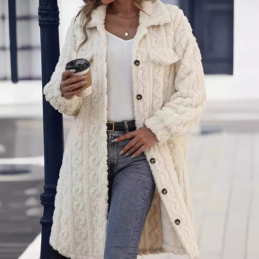 Fashion Plush Casual Long Coat