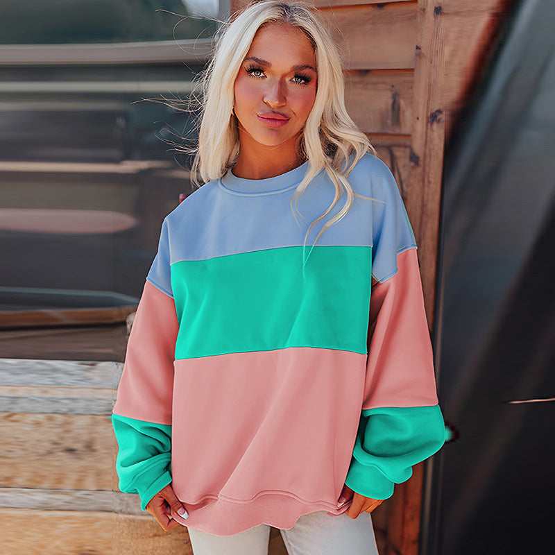 Round Neck Multicolor Long Sleeve